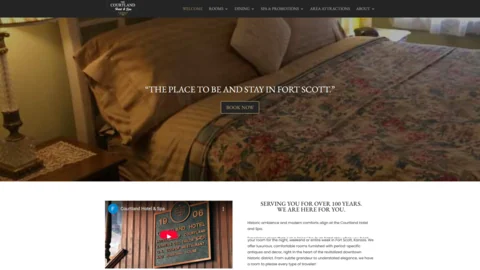 Original Courtland Hotel website screenshot from YANO portfolio