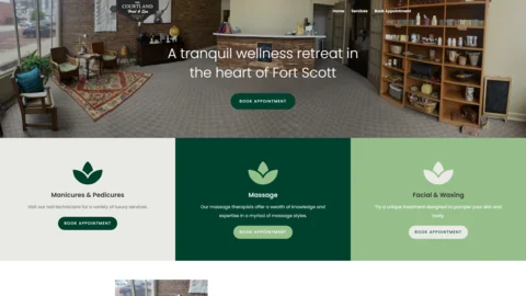 Original Courtland Spa website screenshot from YANO portfolio
