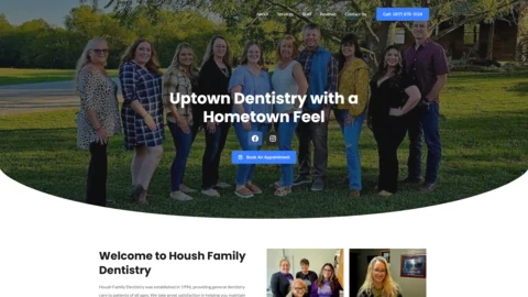 Original Housh Family Dentistry website screenshot from YANO portfolio