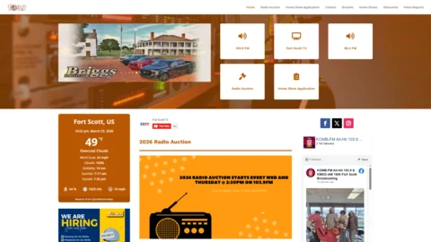 Actual KOMB FM website preview