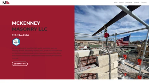 Original McKenney Masonry LLC website screenshot from YANO portfolio