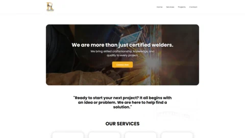 Original Robinson Welding LLC website screenshot from YANO portfolio